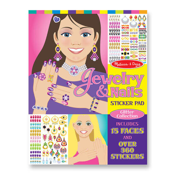 Melissa and Doug Jewelry and Nails Sticker Pad Glitter Collection