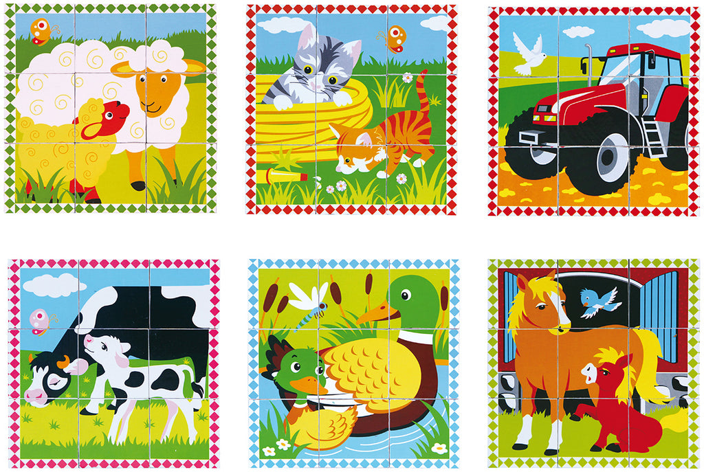 Viga 6-Side Puzzles - Farm Animals