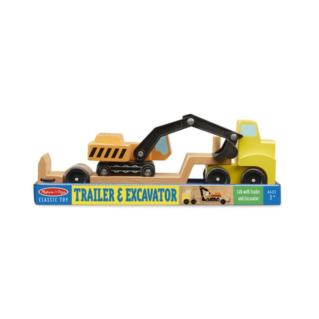 Melissa & Doug Classic Toy - Trailer & Excavator