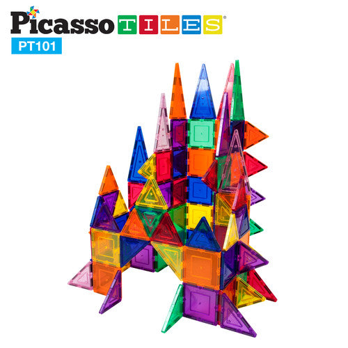PicassoTiles 3D Magnetic Building Block Tiles Set Size: PT101 101 Piece Set
