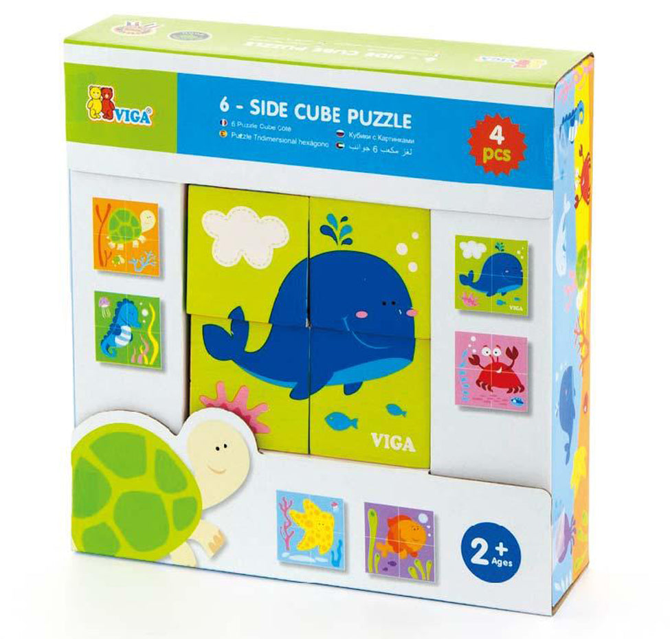 Viga 4Pcs 6-Side Cube Puzzle - Sea