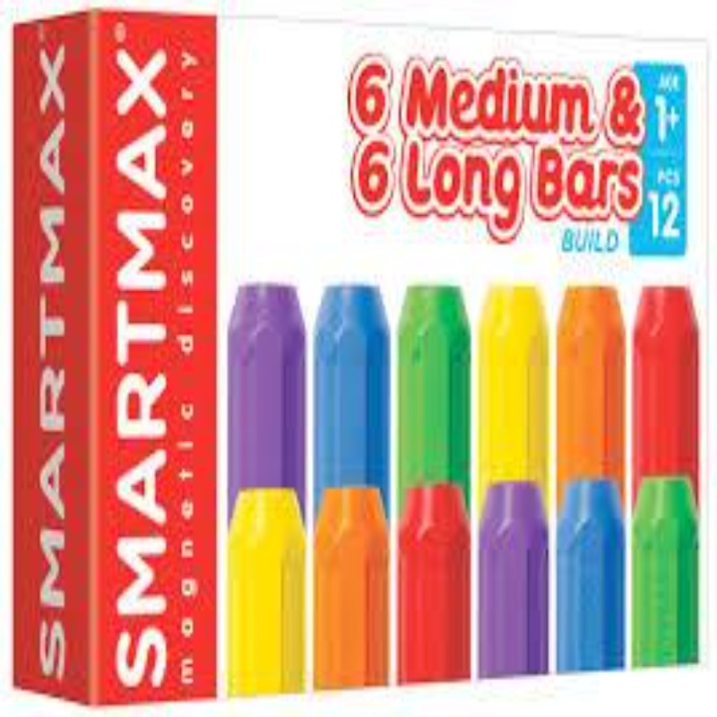 Add On Set (6 Medium + 6 Long ) By Smartmax Magnetic Building Add Ons