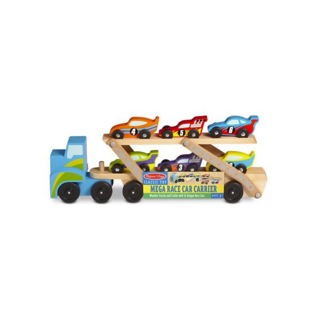 Melissa & Doug Classic Toy Mega Race Car Carrier