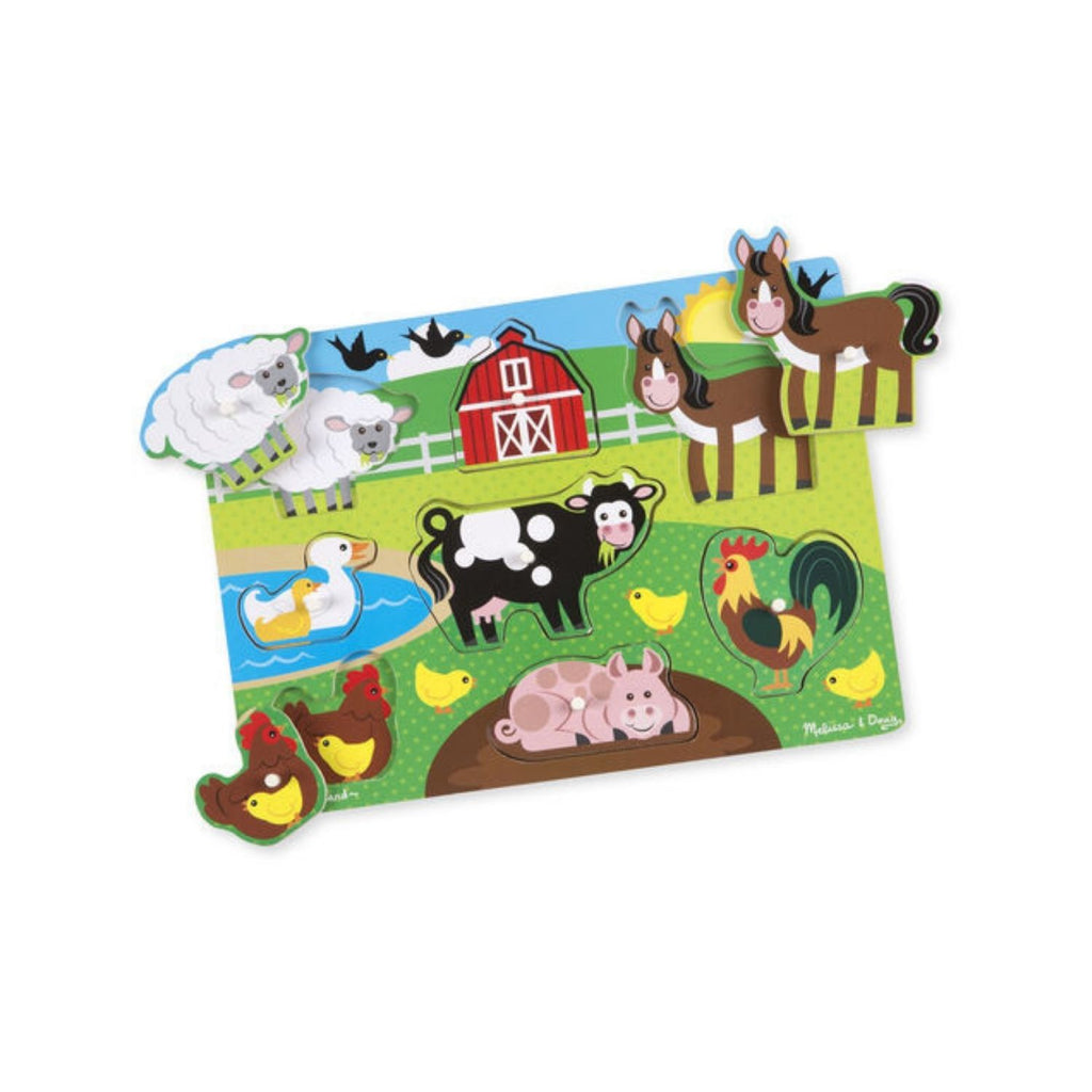 Melissa & Doug Farm Animals Peg Puzzle
