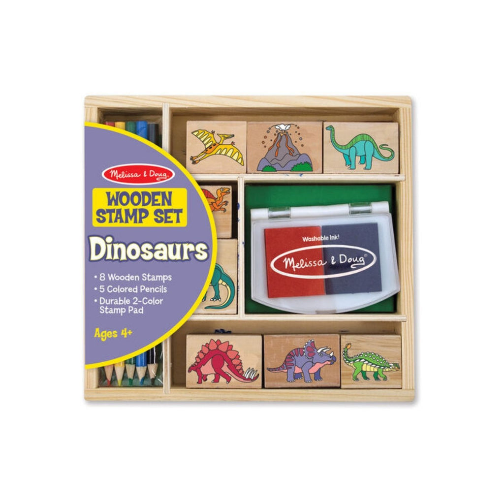 Melissa & Doug Wooden Stamp Set – Dinosaurs