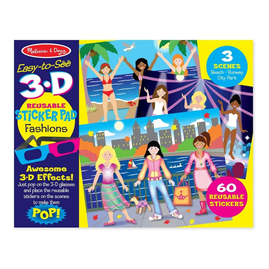 Melissa and Doug Easy to See 3D Reusable Sticker Pad Fashions