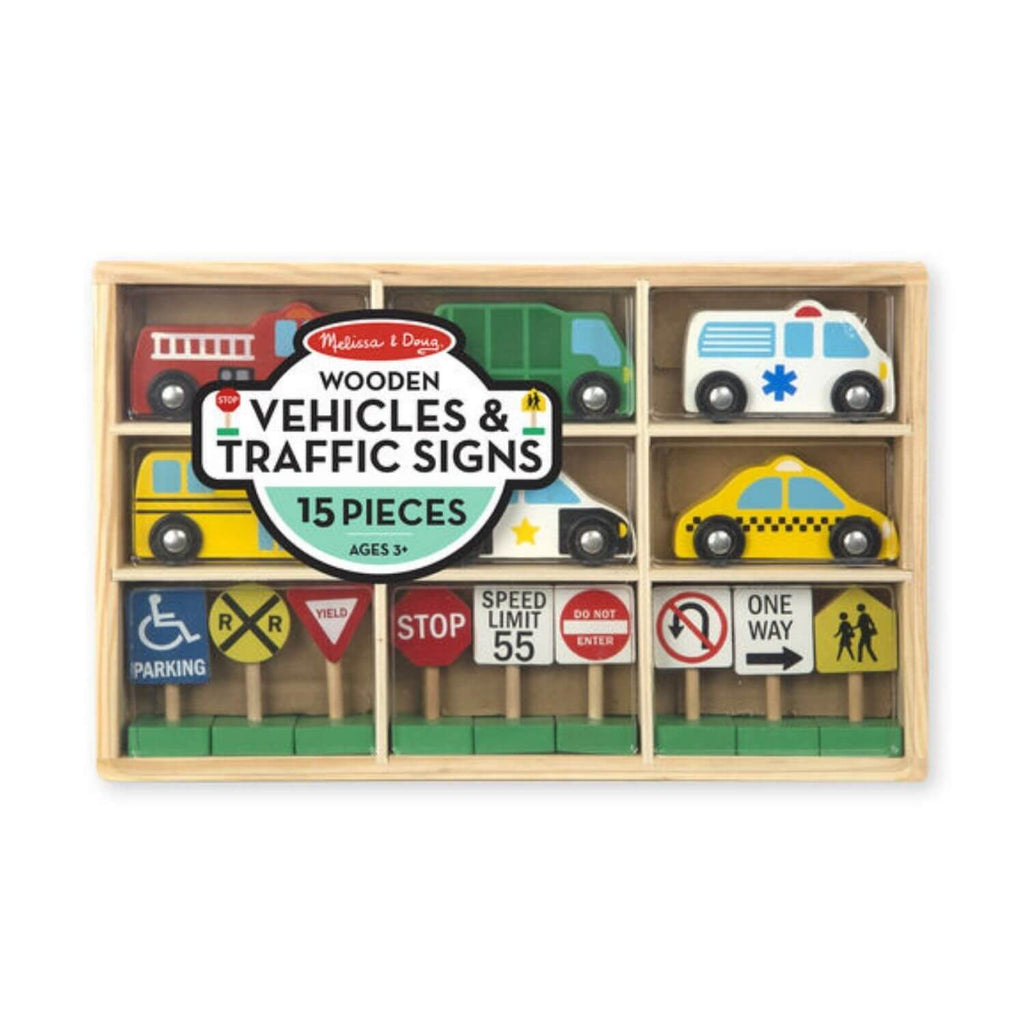 Melissa and Doug Wooden Vehicle and Traffic Signs