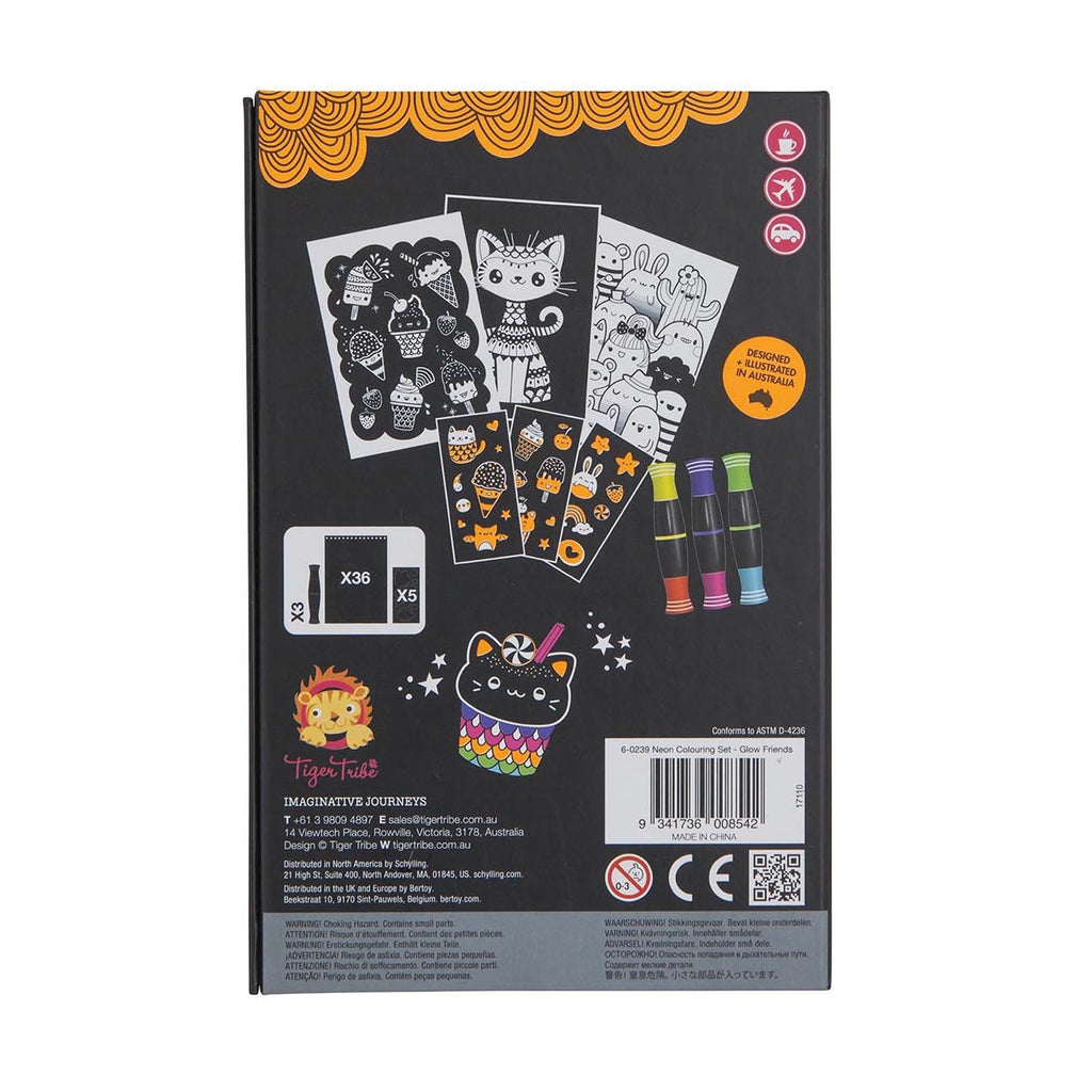 Tiger Tribe Neon Colouring Set - Glow Friends
