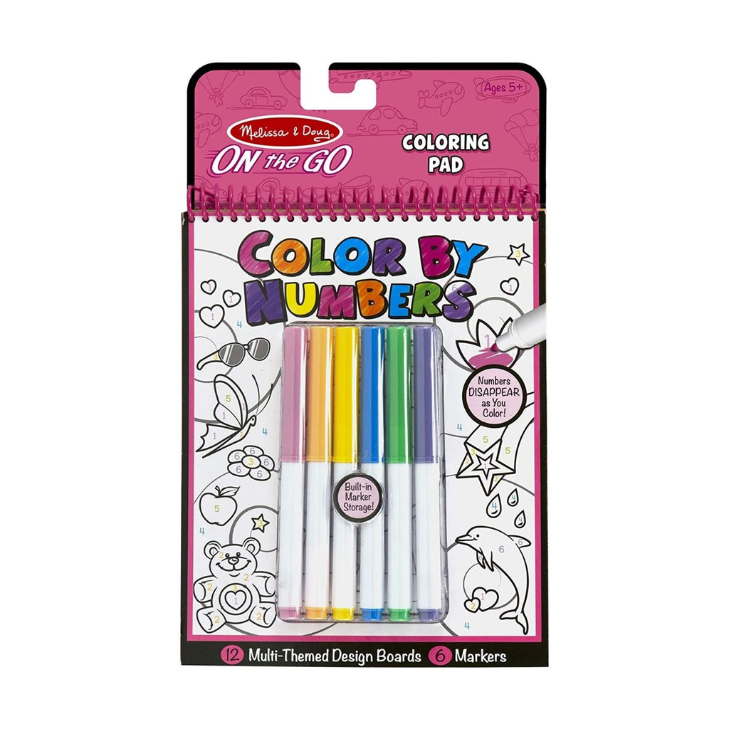 Melissa & Doug On the Go Color by Numbers Coloring Pad Pink