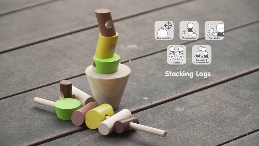 PlanToys Wooden Stacking Logs