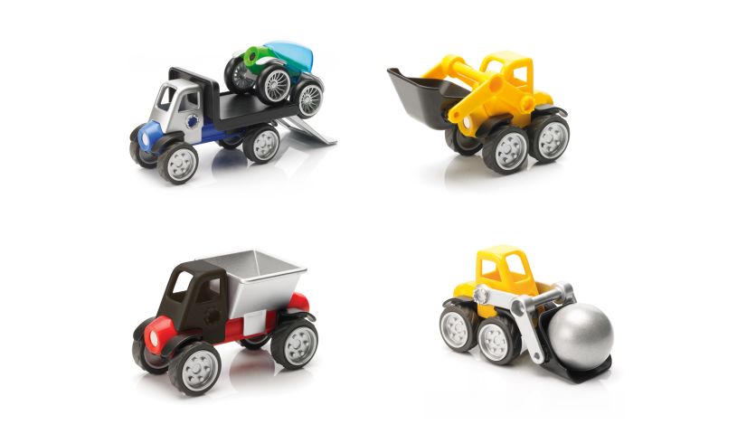 Power Vehicles Mix By Smartmax - A Magnetic Discovery Building Set Featuring Safe, Extra-Strong, Oversized Building Pieces for Ages 3+