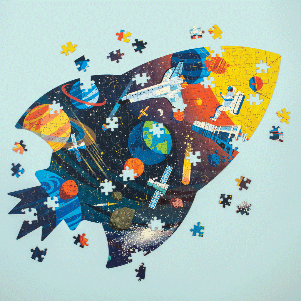 Mudpuppy Shaped Puzzle - Outer Space